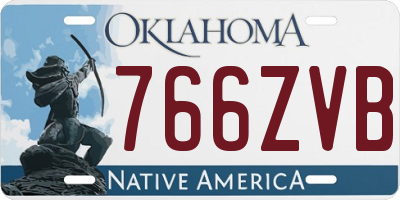 OK license plate 766ZVB