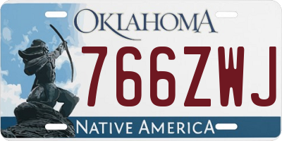 OK license plate 766ZWJ