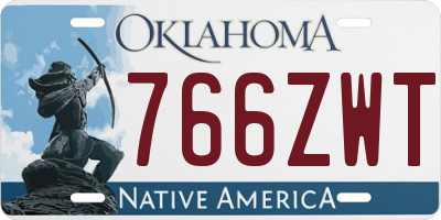 OK license plate 766ZWT