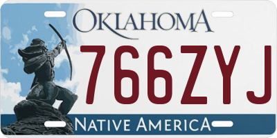 OK license plate 766ZYJ