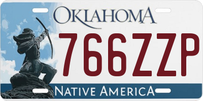 OK license plate 766ZZP