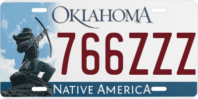 OK license plate 766ZZZ