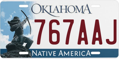 OK license plate 767AAJ