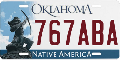 OK license plate 767ABA
