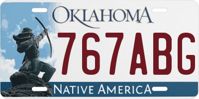 OK license plate 767ABG