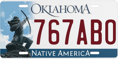 OK license plate 767ABO