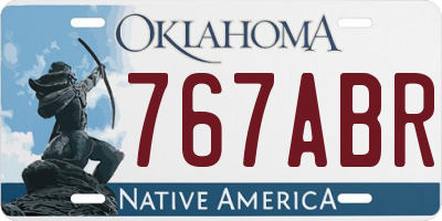 OK license plate 767ABR
