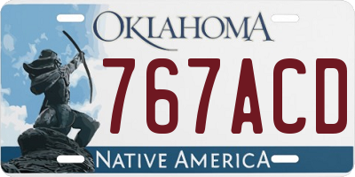 OK license plate 767ACD