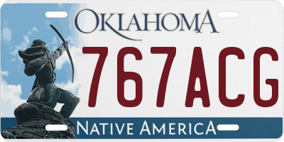 OK license plate 767ACG