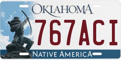 OK license plate 767ACI