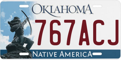 OK license plate 767ACJ