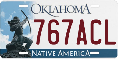 OK license plate 767ACL