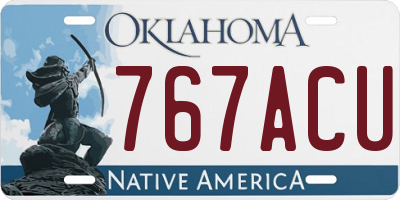 OK license plate 767ACU