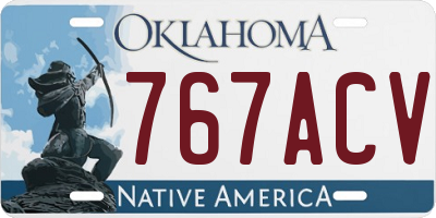 OK license plate 767ACV