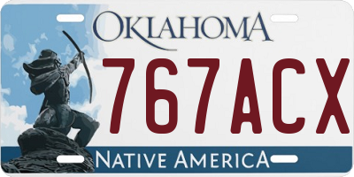 OK license plate 767ACX