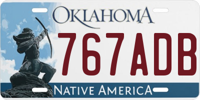 OK license plate 767ADB