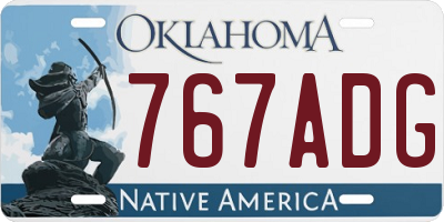 OK license plate 767ADG