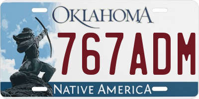 OK license plate 767ADM