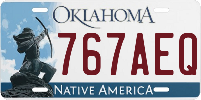 OK license plate 767AEQ