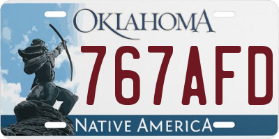 OK license plate 767AFD