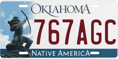 OK license plate 767AGC