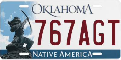 OK license plate 767AGT