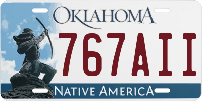 OK license plate 767AII