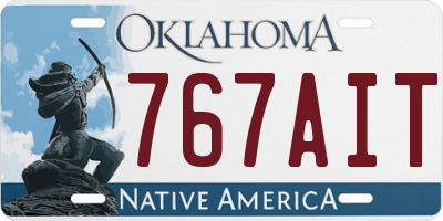 OK license plate 767AIT