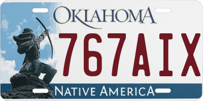 OK license plate 767AIX