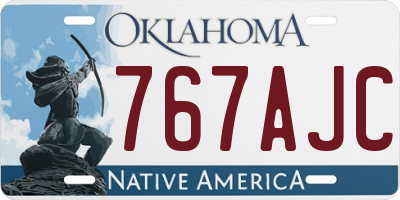 OK license plate 767AJC