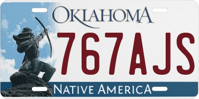 OK license plate 767AJS