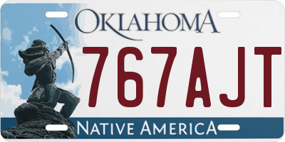 OK license plate 767AJT