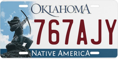 OK license plate 767AJY