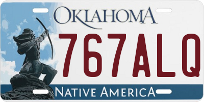 OK license plate 767ALQ