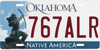 OK license plate 767ALR