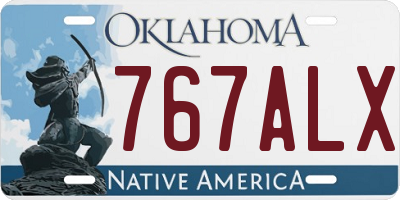 OK license plate 767ALX