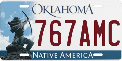 OK license plate 767AMC
