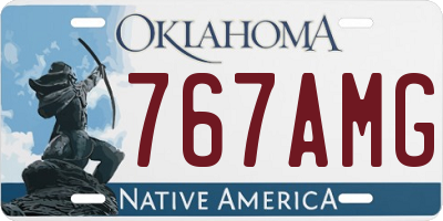 OK license plate 767AMG