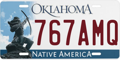 OK license plate 767AMQ