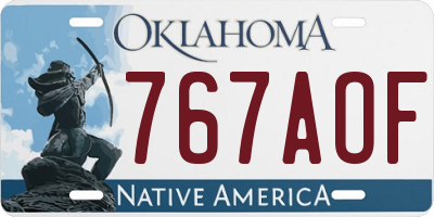 OK license plate 767AOF