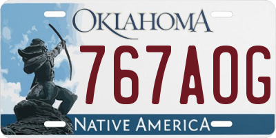 OK license plate 767AOG