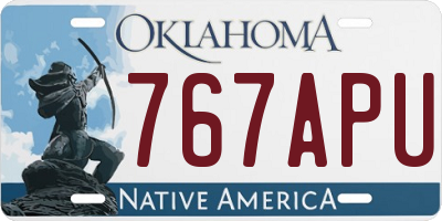 OK license plate 767APU