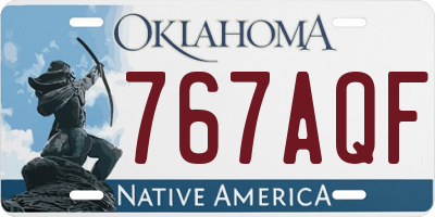 OK license plate 767AQF