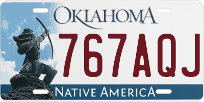 OK license plate 767AQJ