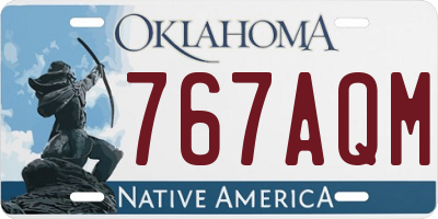 OK license plate 767AQM