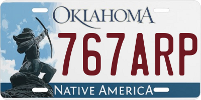 OK license plate 767ARP