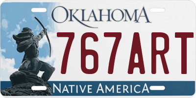 OK license plate 767ART