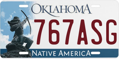 OK license plate 767ASG