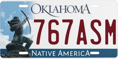 OK license plate 767ASM