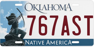 OK license plate 767AST